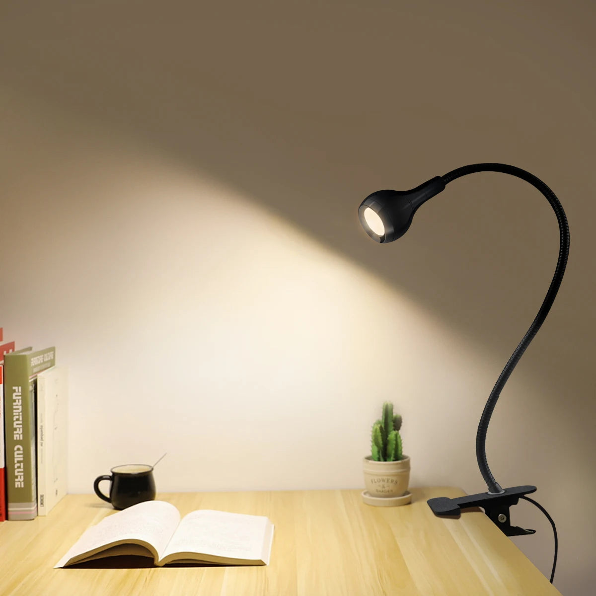 USB LED Clip-On Reading Lamp – Flexible & Portable.