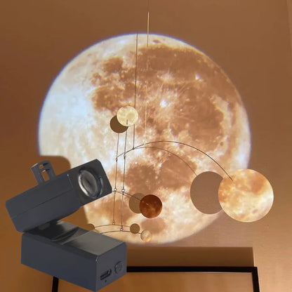 Earth & Moon LED Star Projector – Night Light & Decor.